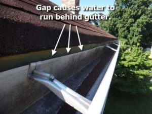 gutter gap from sagging gutters rain carriers