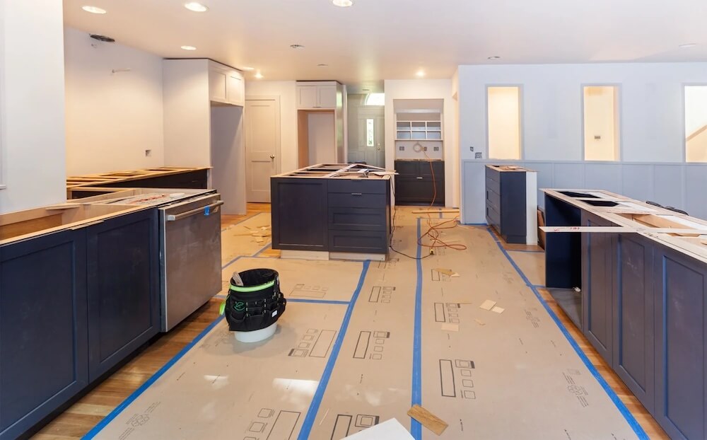 kitchen renovation workspace