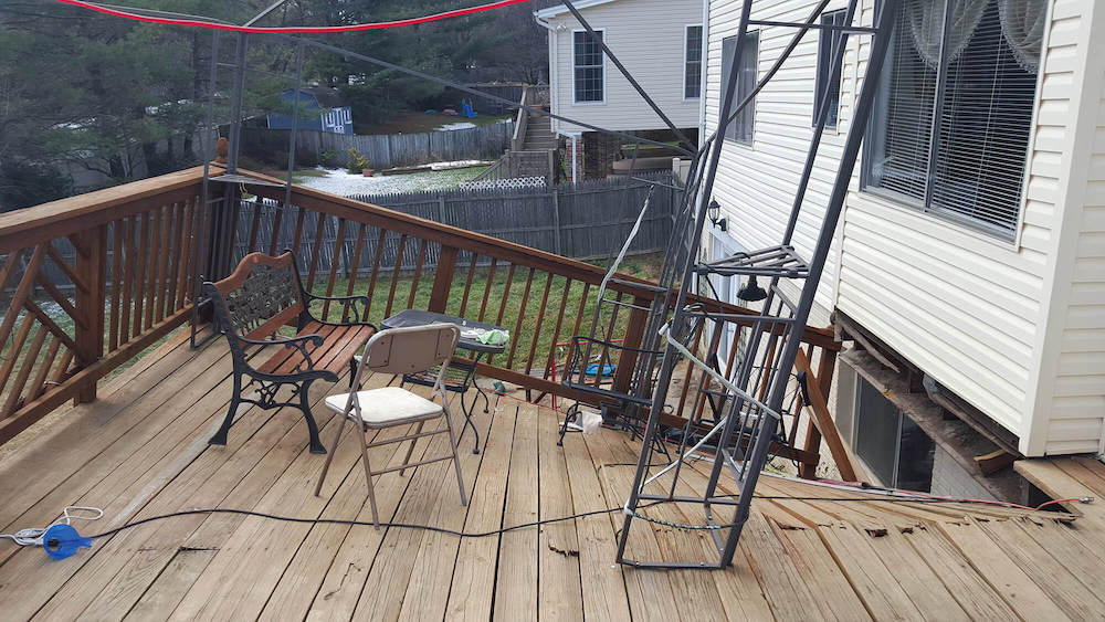 deck collapsed on a home