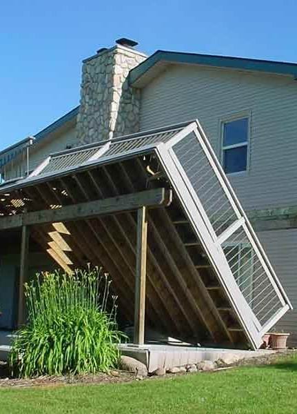 deck building fail - DIY deck falling off of a house