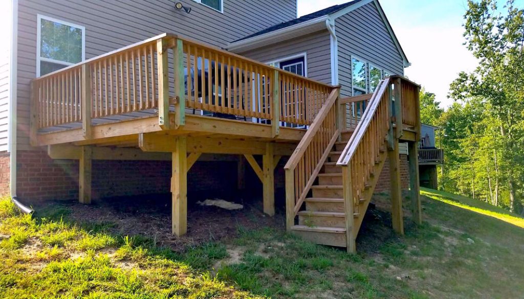 new deck build on a home by Rain Carriers