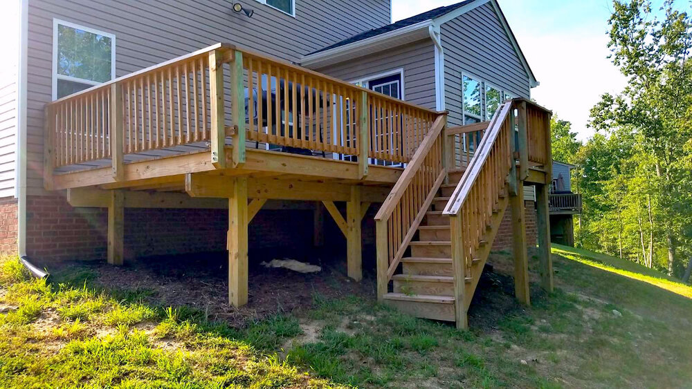 new deck build on a home by Rain Carriers